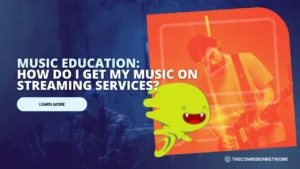 Image of a guitar player alongside the DistroKid logo, representing getting music on streaming services