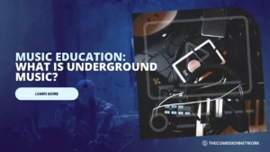 Photo showing musical equipment, representing underground music